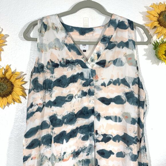 Cabi Abstract Sleeveless V-neck Formal Casual Blouse Size XS Women’s - Picture 3 of 9